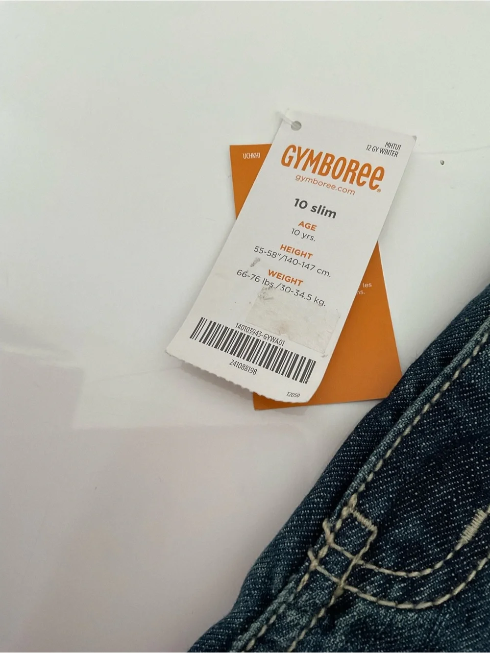 Gymboree Girls' Jeans with Pink, Green & Orange Flower Appliqués Size 10 Slim